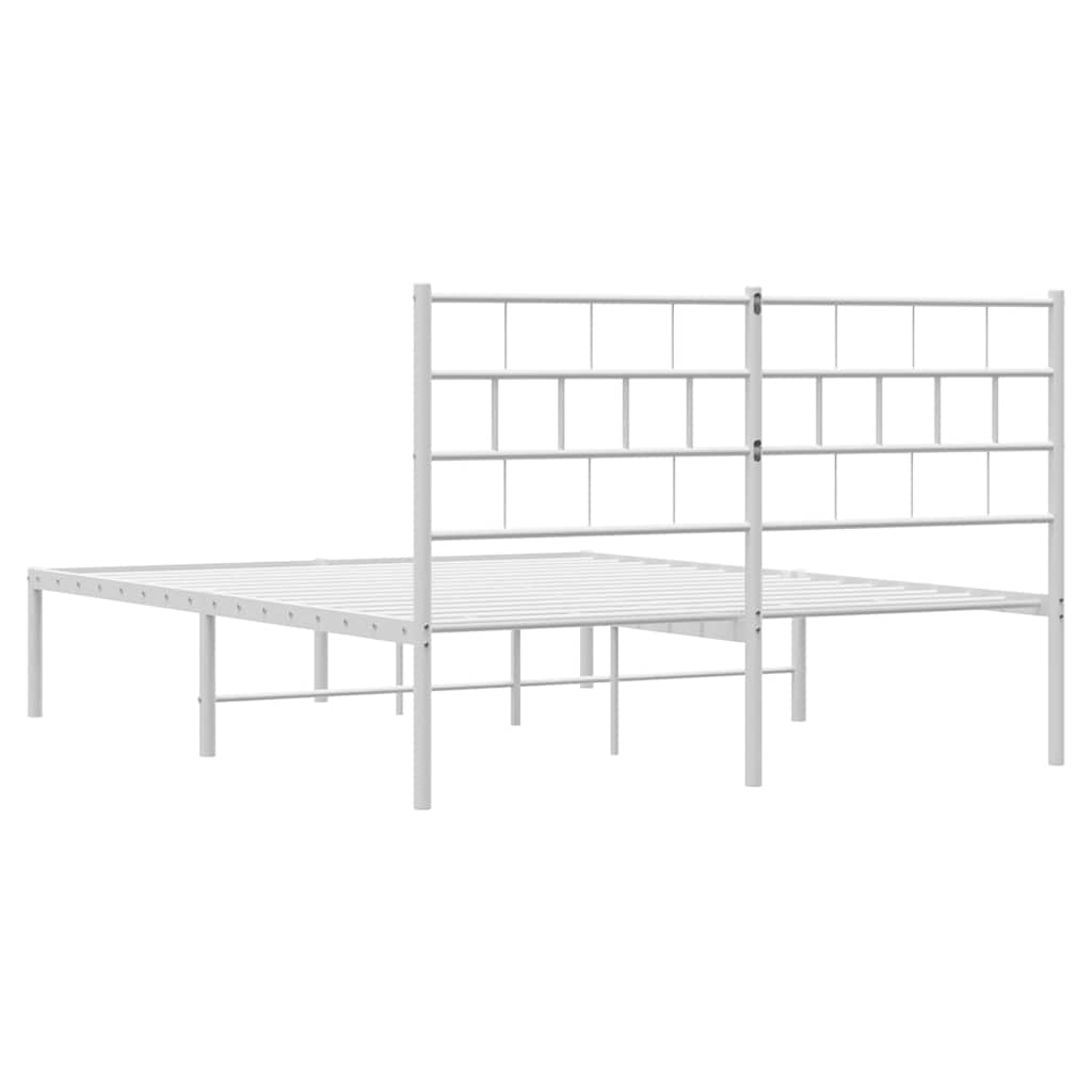 8721012189119_g_en_hd_6 vidaXL Metal Bed Frame without Mattress with Headboard White 150x200 cm - Image 8