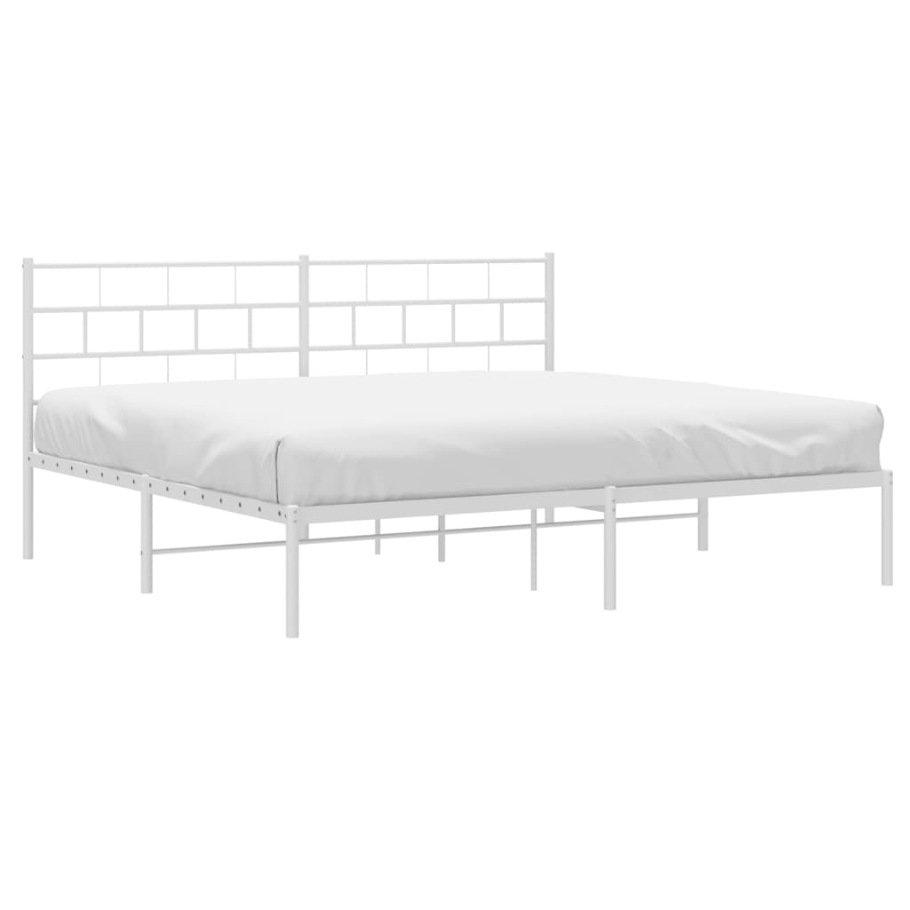 8721012189133_g_en_hd_1 vidaXL Metal Bed Frame without Mattress with Headboard White 183x203 cm King - Image 3