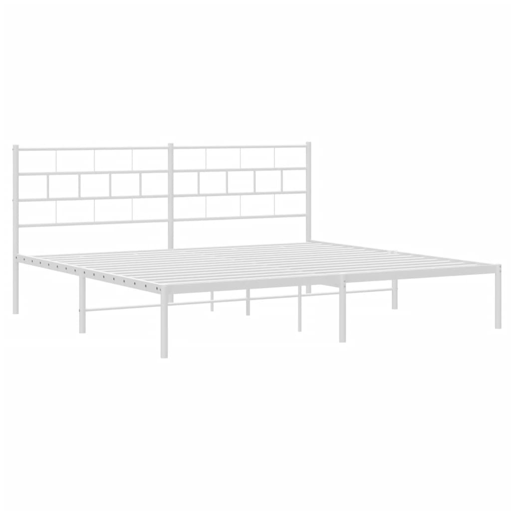 8721012189133_g_en_hd_2 vidaXL Metal Bed Frame without Mattress with Headboard White 183x203 cm King - Image 4