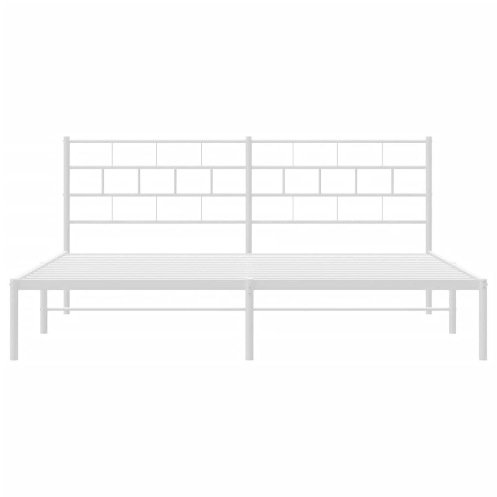 8721012189133_g_en_hd_3 vidaXL Metal Bed Frame without Mattress with Headboard White 183x203 cm King - Image 5
