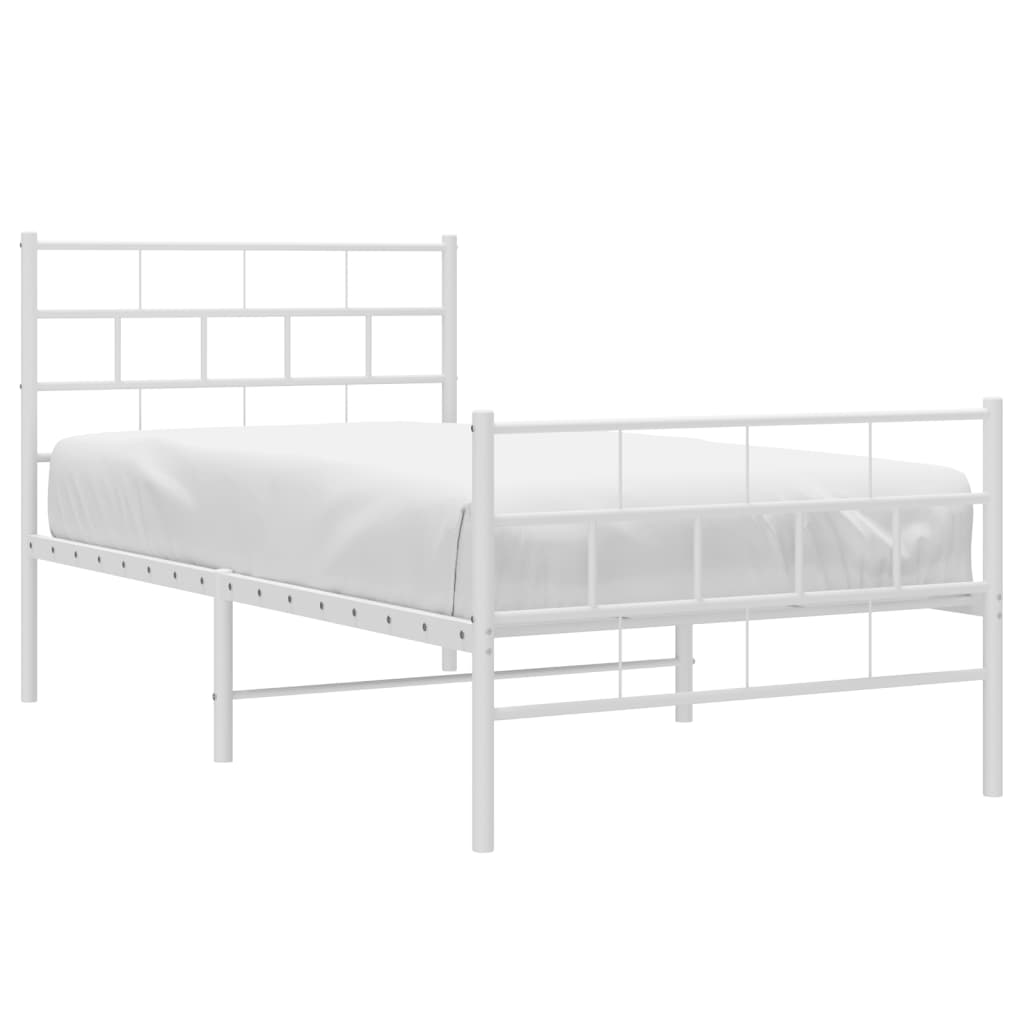 8721012189195_g_en_hd_1 vidaXL Metal Bed Frame without Mattress with Footboard White 90x190 cm - Image 3
