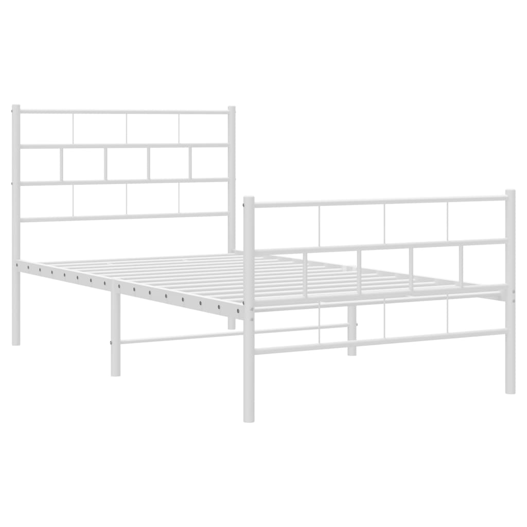 8721012189195_g_en_hd_2 vidaXL Metal Bed Frame without Mattress with Footboard White 90x190 cm - Image 4