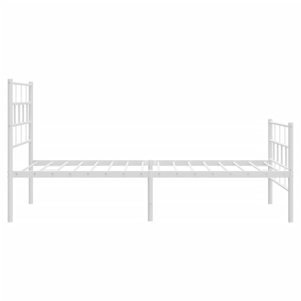 8721012189195_g_en_hd_4 vidaXL Metal Bed Frame without Mattress with Footboard White 90x190 cm - Image 6