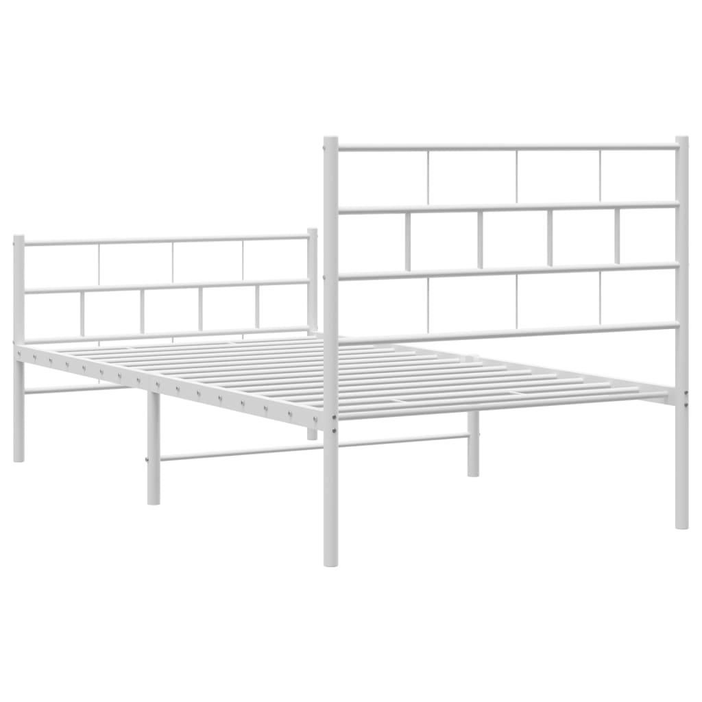 8721012189195_g_en_hd_5 vidaXL Metal Bed Frame without Mattress with Footboard White 90x190 cm - Image 7