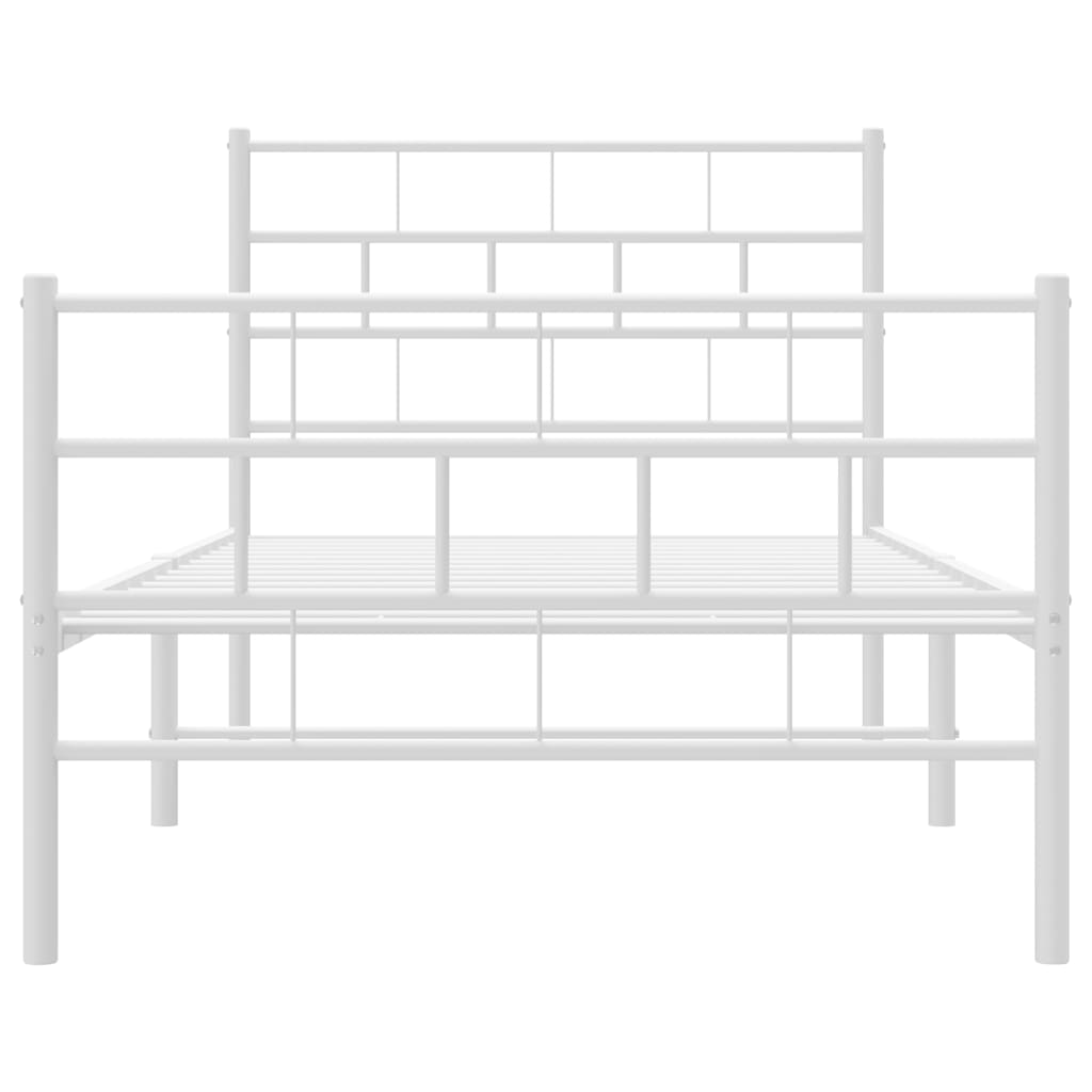 8721012189232_g_en_hd_3 vidaXL Metal Bed Frame without Mattress with Footboard White 107x203 cm King Single - Image 5