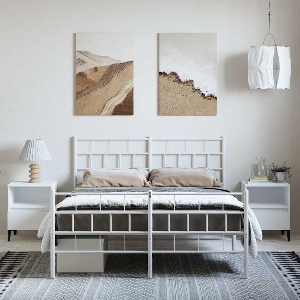 8721012189263_g_en_hd_2 vidaXL Metal Bed Frame without Mattress with Footboard White 135x190 cm - Image 4