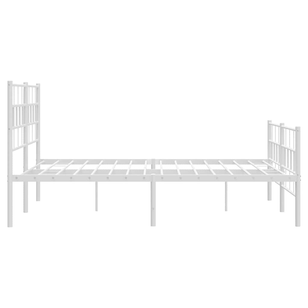 8721012189294_g_en_hd_5 vidaXL Metal Bed Frame without Mattress with Footboard White 150x200 cm - Image 7