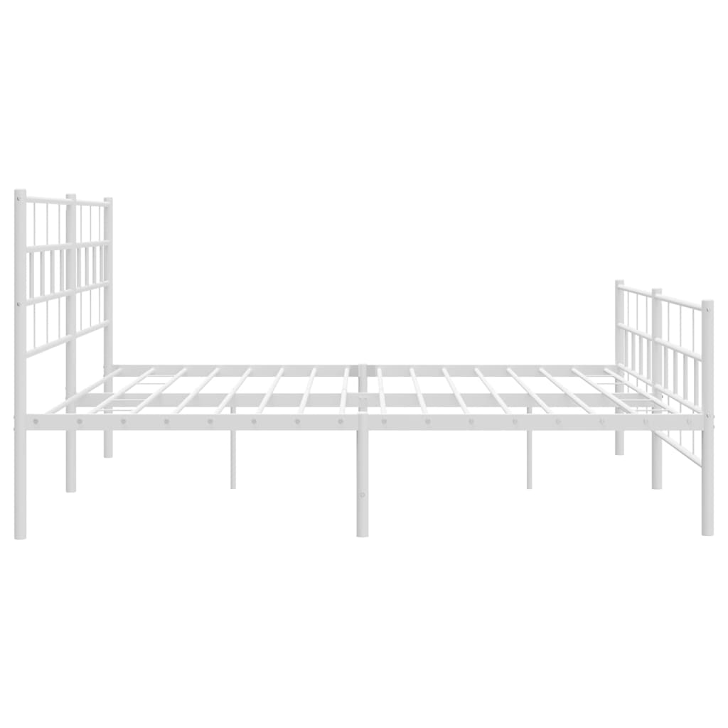 8721012189317_g_en_hd_4 vidaXL Metal Bed Frame without Mattress with Footboard White 183x203 cm King - Image 6