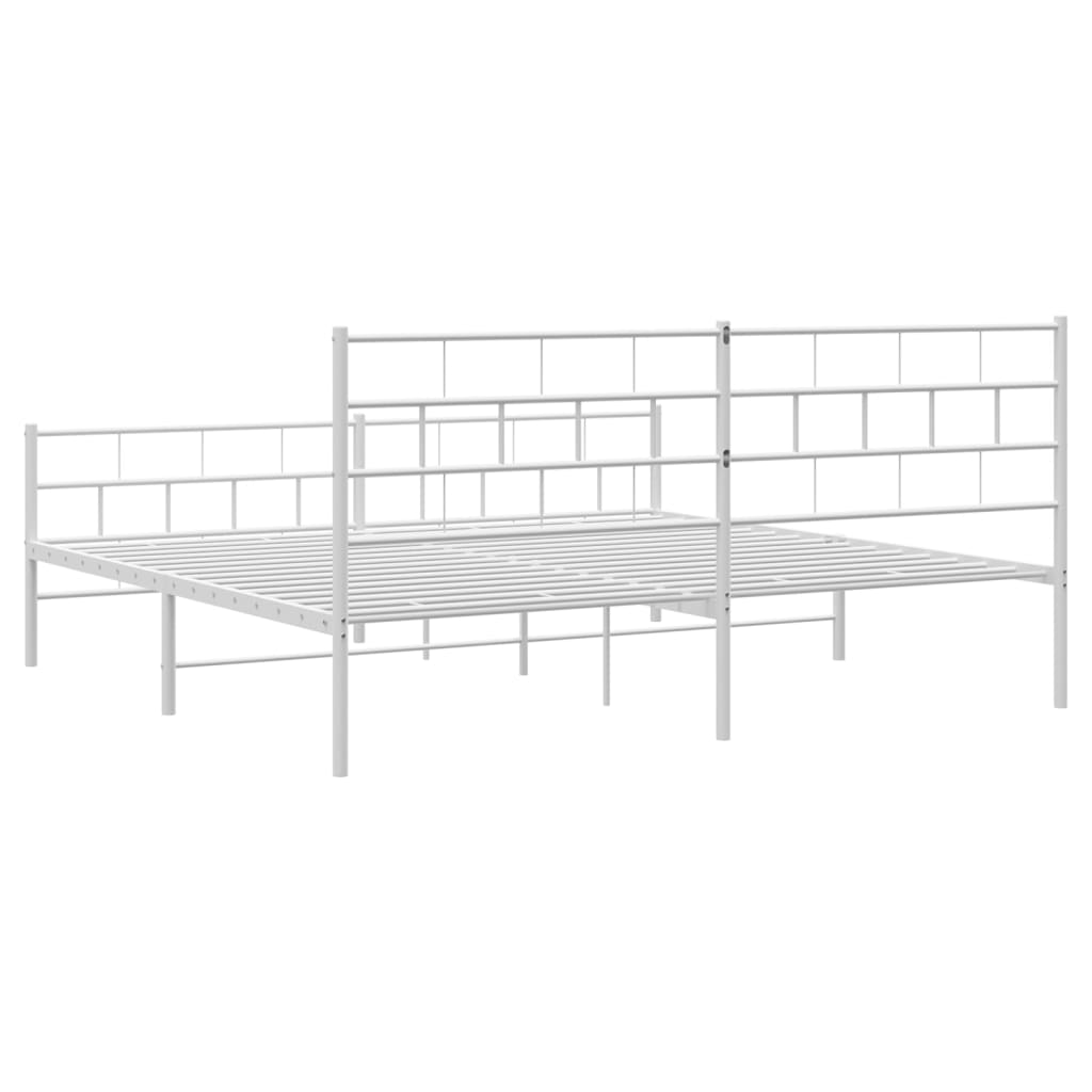8721012189317_g_en_hd_5 vidaXL Metal Bed Frame without Mattress with Footboard White 183x203 cm King - Image 7