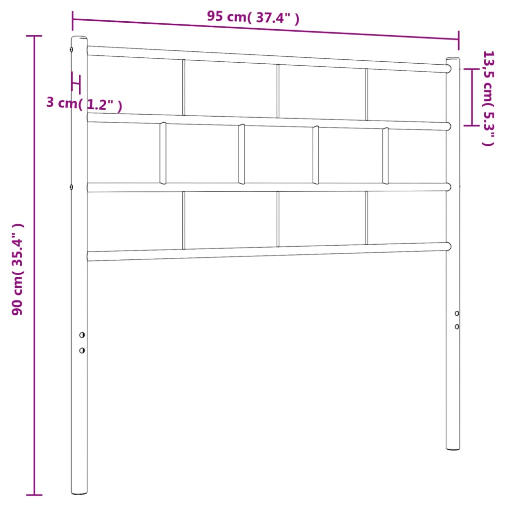 8721012189379_g_en_hd_4 vidaXL Metal Headboard White 90 cm - Image 6
