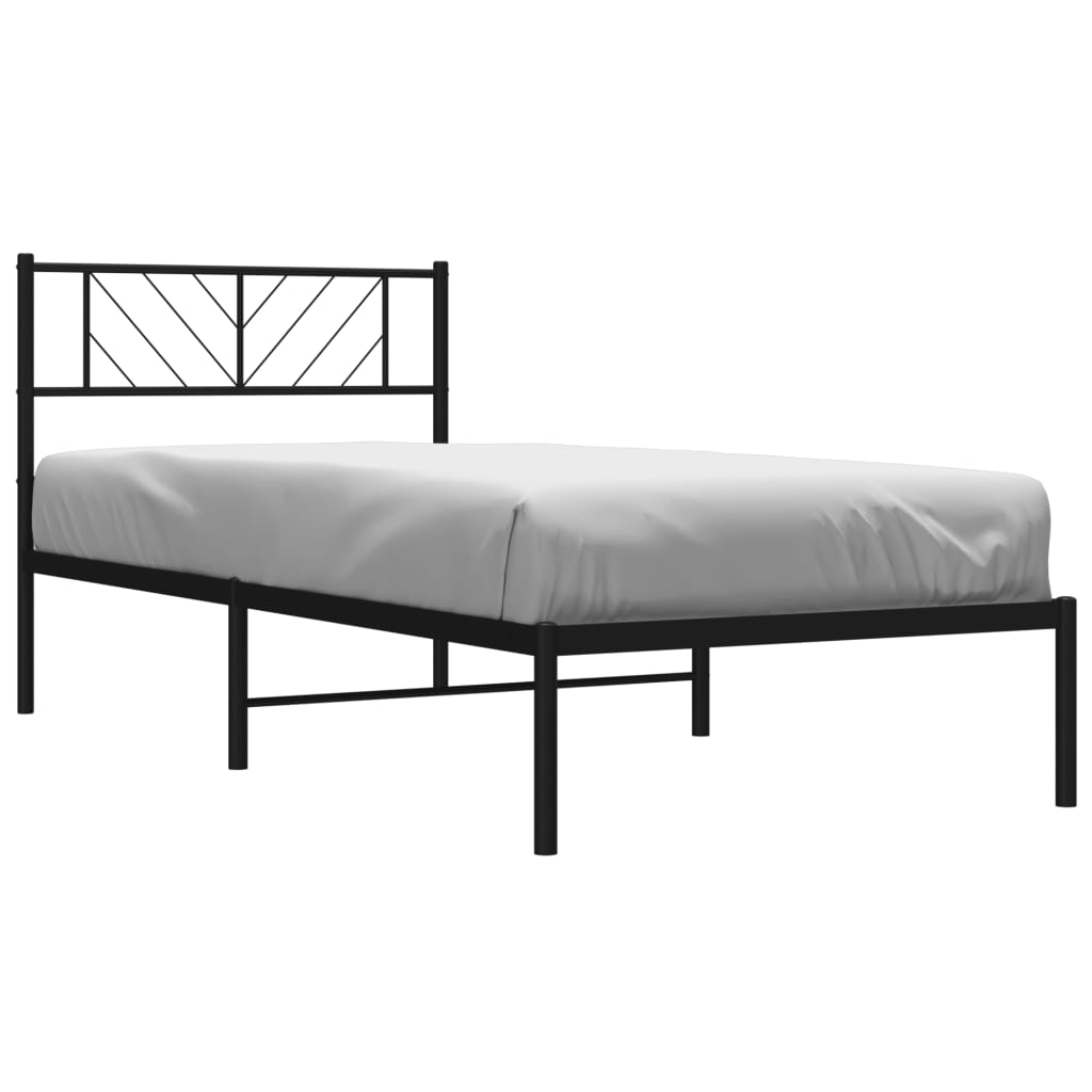 8721012189546_g_en_hd_1 vidaXL Metal Bed Frame without Mattress with Headboard Black 107x203 cm King Single - Image 3