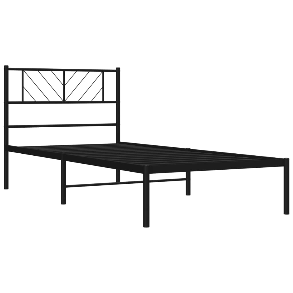8721012189546_g_en_hd_2 vidaXL Metal Bed Frame without Mattress with Headboard Black 107x203 cm King Single - Image 4