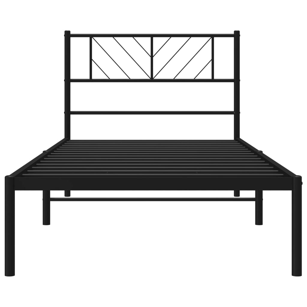 8721012189546_g_en_hd_3 vidaXL Metal Bed Frame without Mattress with Headboard Black 107x203 cm King Single - Image 5