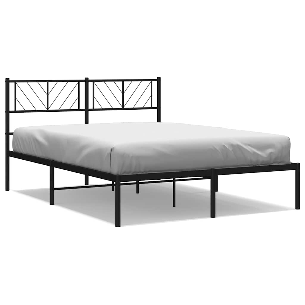 8721012189607_a_en_hd_1 vidaXL Metal Bed Frame without Mattress with Headboard Black 150x200 cm - Image 2