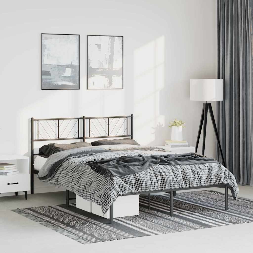 8721012189607_g_en_hd_1 vidaXL Metal Bed Frame without Mattress with Headboard Black 150x200 cm - Image 3
