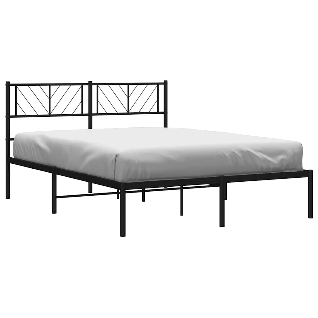 8721012189607_g_en_hd_2 vidaXL Metal Bed Frame without Mattress with Headboard Black 150x200 cm - Image 4