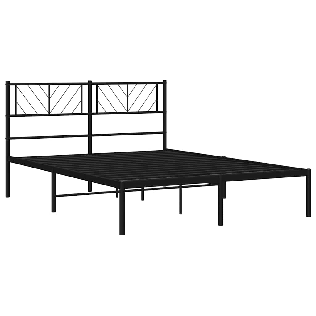 8721012189607_g_en_hd_3 vidaXL Metal Bed Frame without Mattress with Headboard Black 150x200 cm - Image 5
