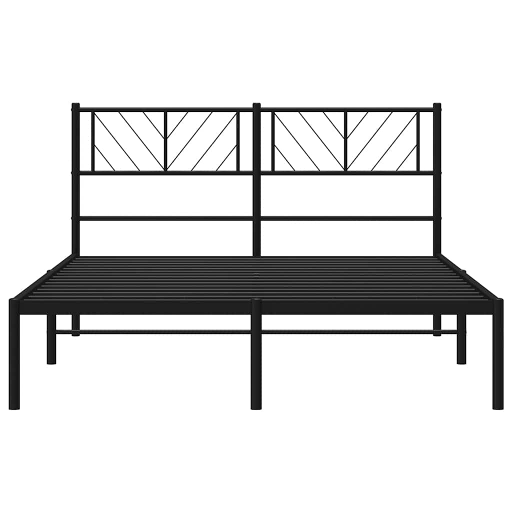 8721012189607_g_en_hd_4 vidaXL Metal Bed Frame without Mattress with Headboard Black 150x200 cm - Image 6