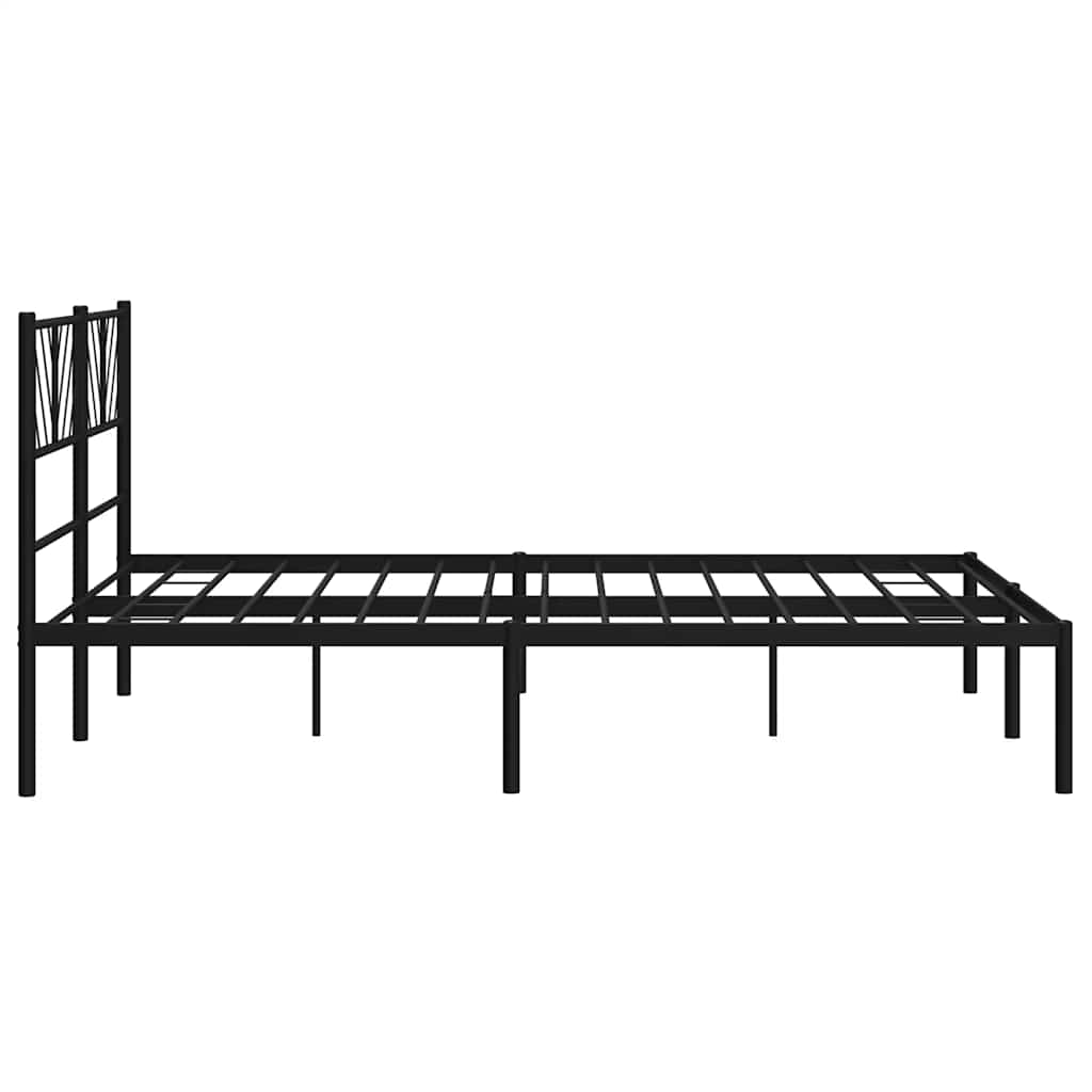 8721012189607_g_en_hd_5 vidaXL Metal Bed Frame without Mattress with Headboard Black 150x200 cm - Image 7