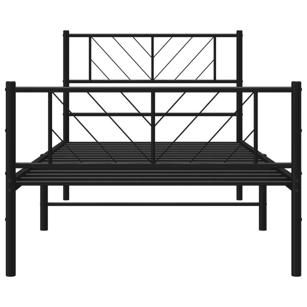 8721012189683_g_en_hd_3 vidaXL Metal Bed Frame without Mattress with Footboard Black 90x190 cm - Image 5