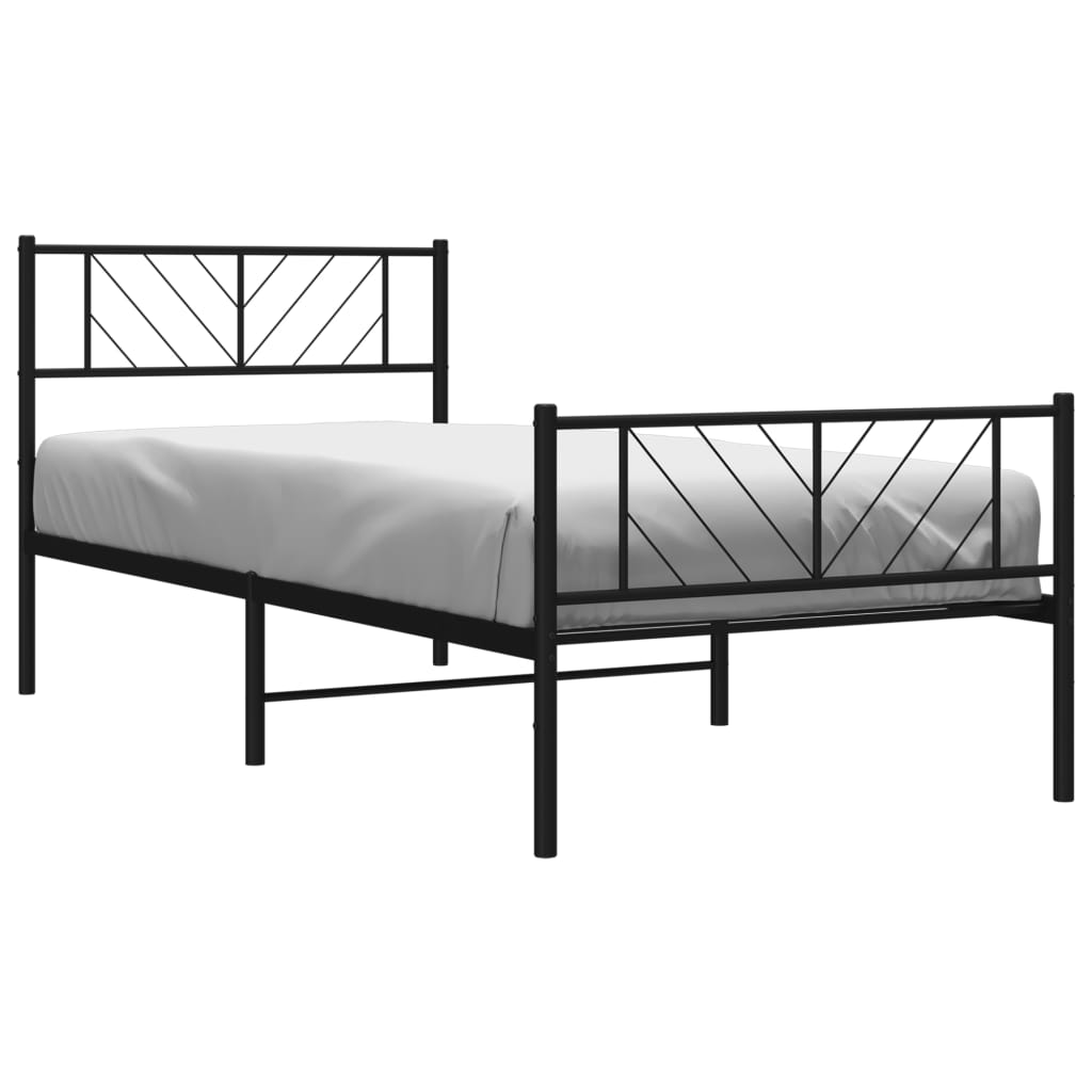 8721012189720_g_en_hd_1 vidaXL Metal Bed Frame without Mattress with Footboard Black 107x203 cm King Single - Image 3