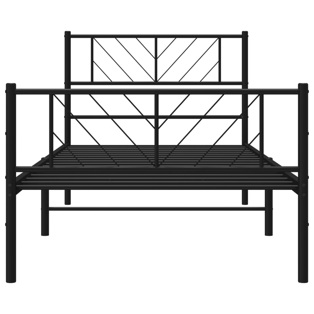 8721012189720_g_en_hd_3 vidaXL Metal Bed Frame without Mattress with Footboard Black 107x203 cm King Single - Image 5