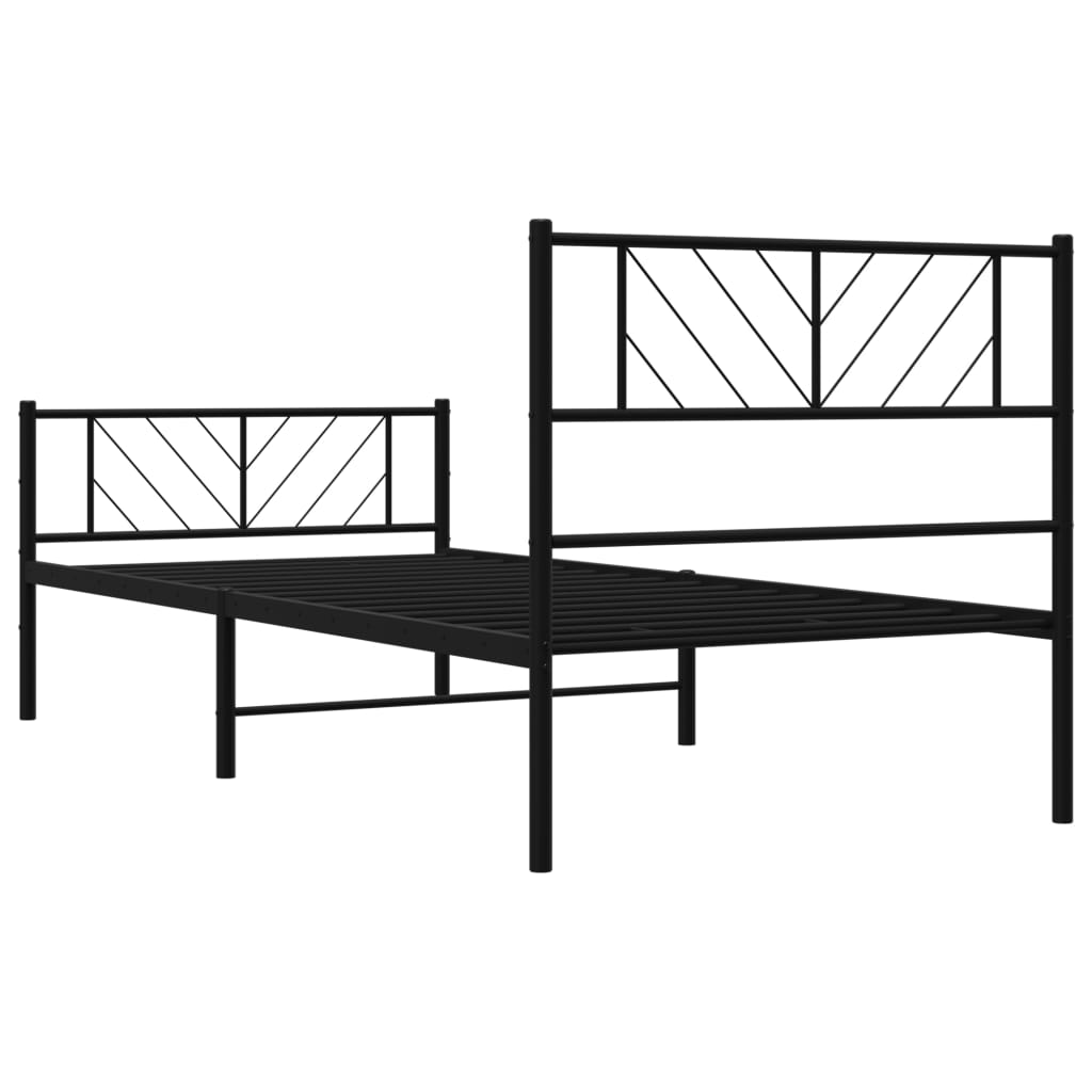 8721012189720_g_en_hd_5 vidaXL Metal Bed Frame without Mattress with Footboard Black 107x203 cm King Single - Image 7