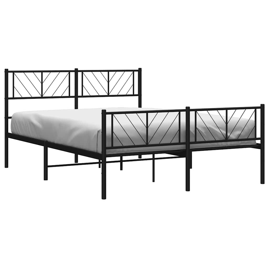 8721012189751_g_en_hd_2 vidaXL Metal Bed Frame without Mattress with Footboard Black 135x190 cm - Image 4