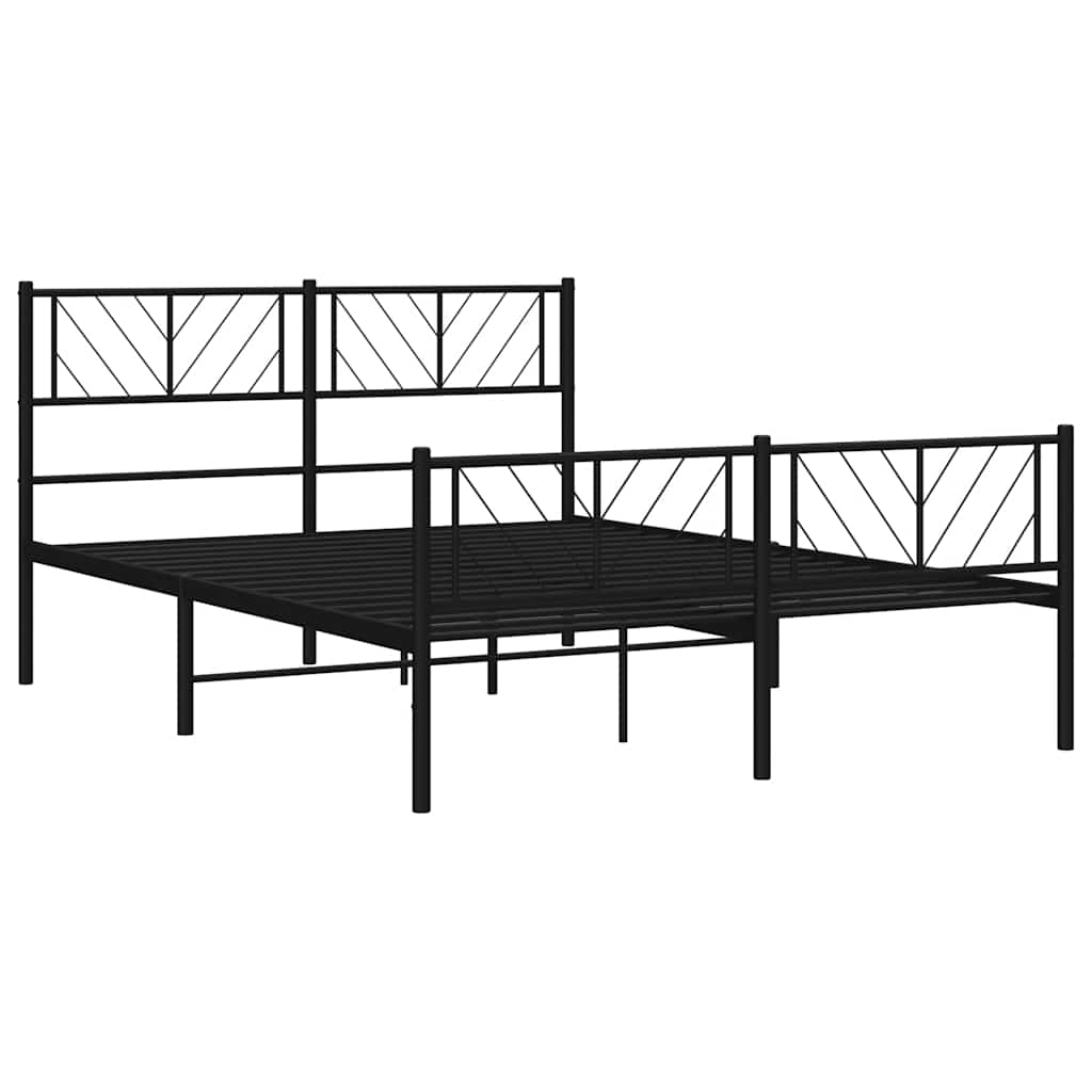8721012189751_g_en_hd_3 vidaXL Metal Bed Frame without Mattress with Footboard Black 135x190 cm - Image 5