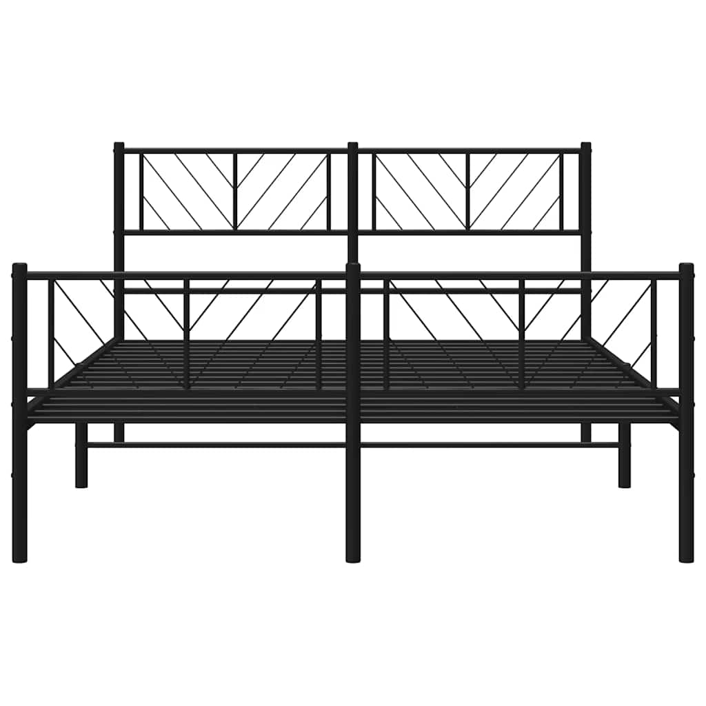 8721012189751_g_en_hd_4 vidaXL Metal Bed Frame without Mattress with Footboard Black 135x190 cm - Image 6