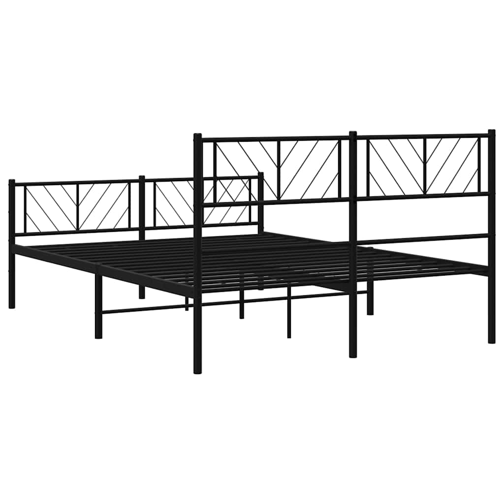 8721012189751_g_en_hd_6 vidaXL Metal Bed Frame without Mattress with Footboard Black 135x190 cm - Image 8