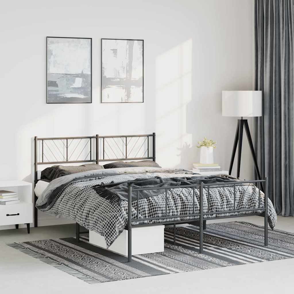 8721012189782_g_en_hd_1 vidaXL Metal Bed Frame without Mattress with Footboard Black 150x200 cm - Image 3