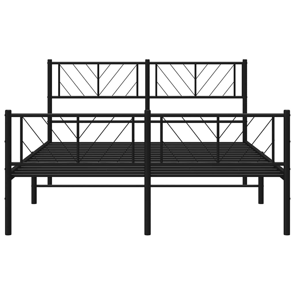 8721012189782_g_en_hd_4 vidaXL Metal Bed Frame without Mattress with Footboard Black 150x200 cm - Image 6