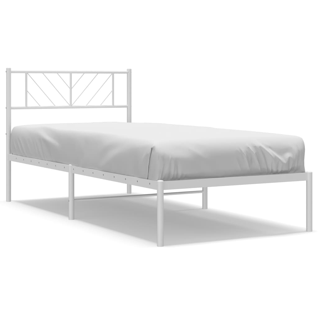 8721012190030_a_en_hd_1 vidaXL Metal Bed Frame without Mattress with Headboard White 107x203 cm King Single - Image 2