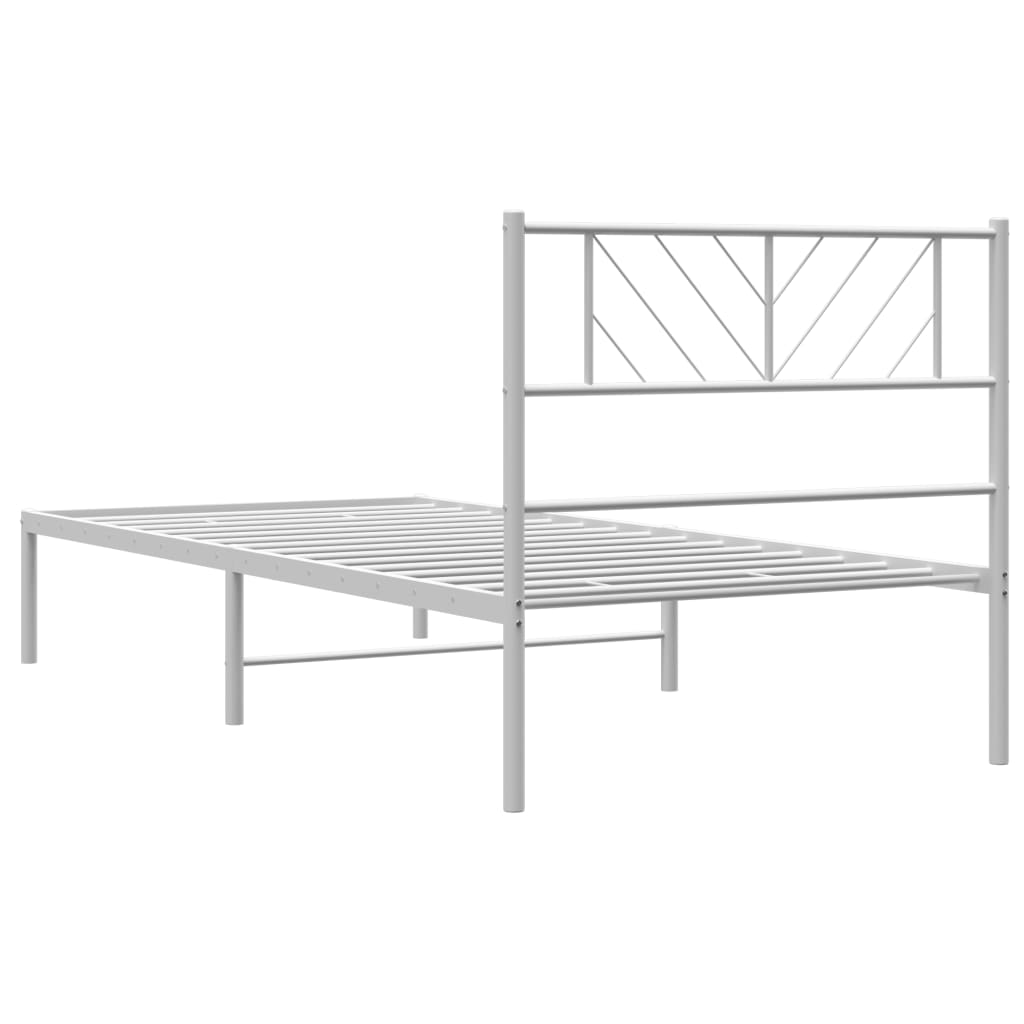 8721012190030_g_en_hd_5 vidaXL Metal Bed Frame without Mattress with Headboard White 107x203 cm King Single - Image 7