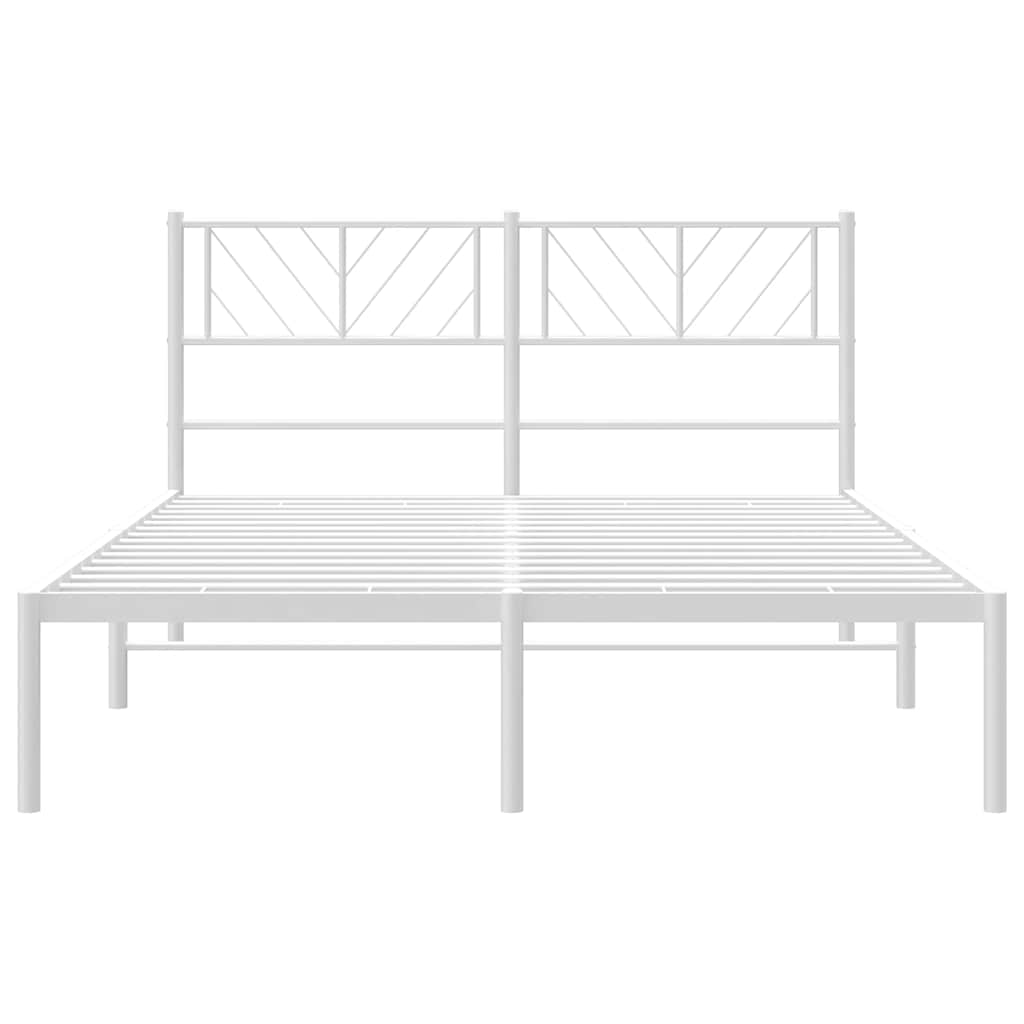 8721012190061_g_en_hd_4 vidaXL Metal Bed Frame without Mattress with Headboard White 135x190 cm - Image 6