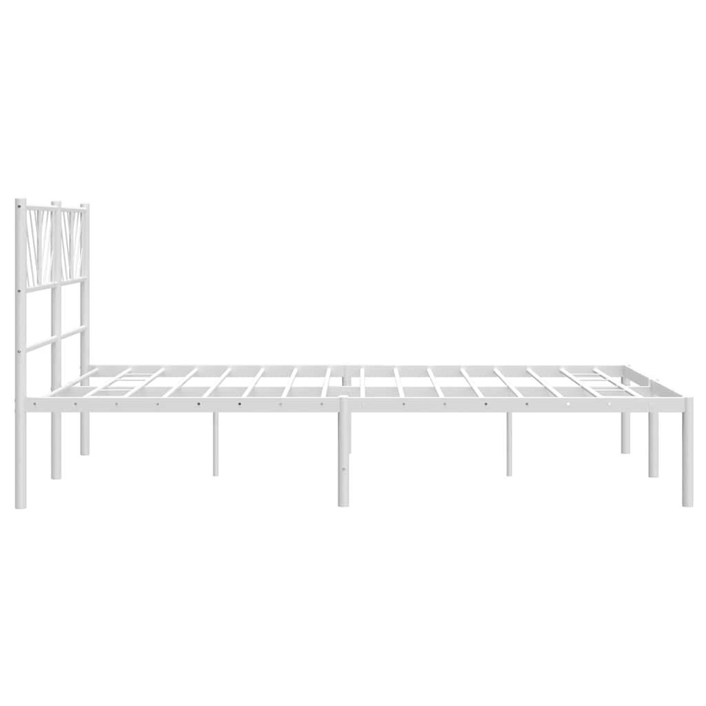 8721012190061_g_en_hd_5 vidaXL Metal Bed Frame without Mattress with Headboard White 135x190 cm - Image 7