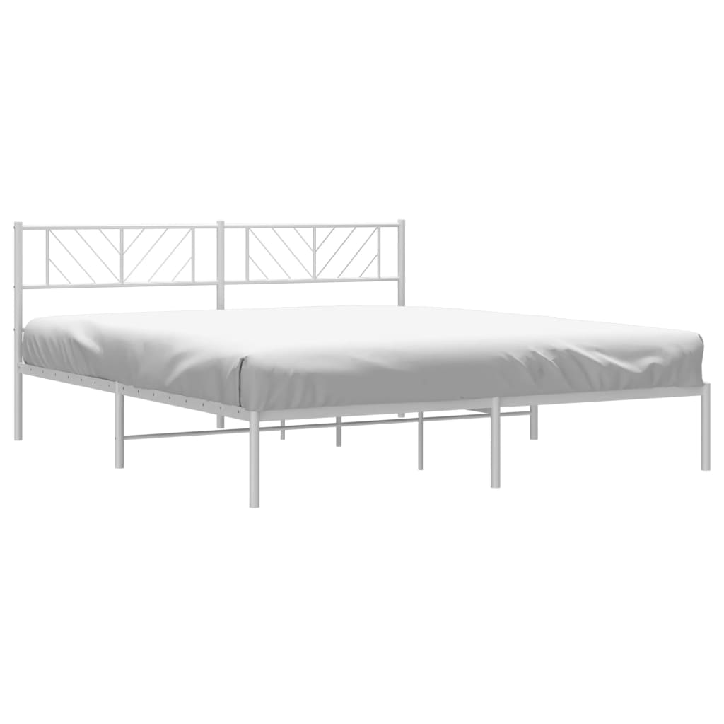 8721012190115_g_en_hd_1 vidaXL Metal Bed Frame without Mattress with Headboard White 183x203 cm King - Image 3