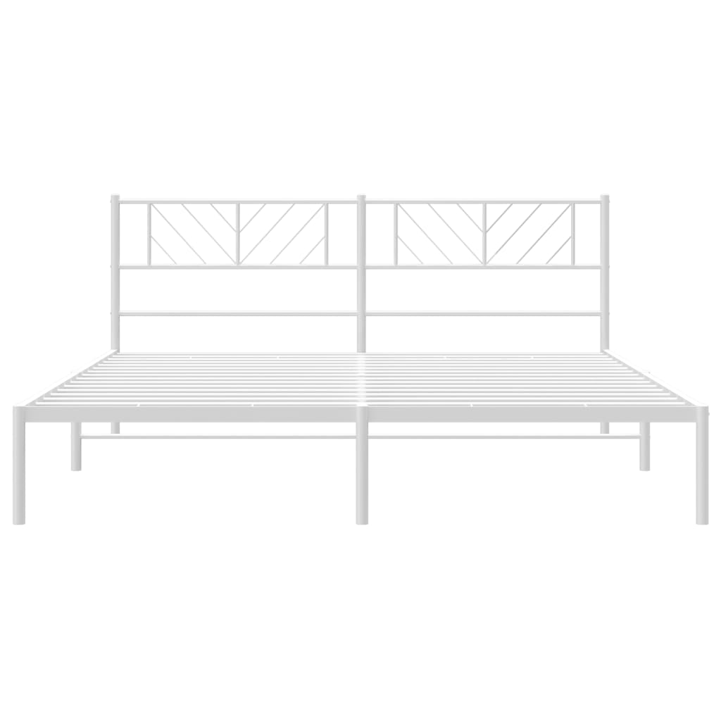 8721012190115_g_en_hd_3 vidaXL Metal Bed Frame without Mattress with Headboard White 183x203 cm King - Image 5