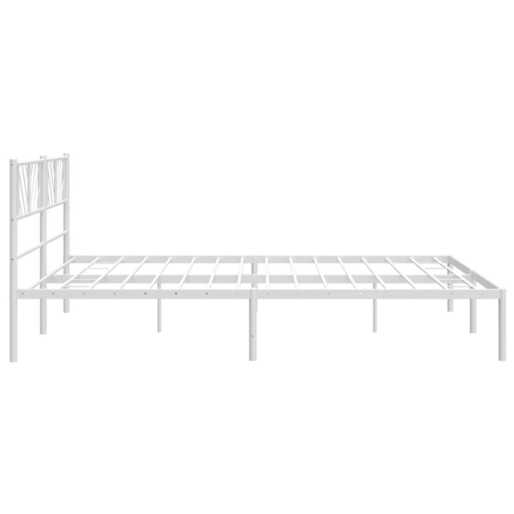 8721012190115_g_en_hd_4 vidaXL Metal Bed Frame without Mattress with Headboard White 183x203 cm King - Image 6