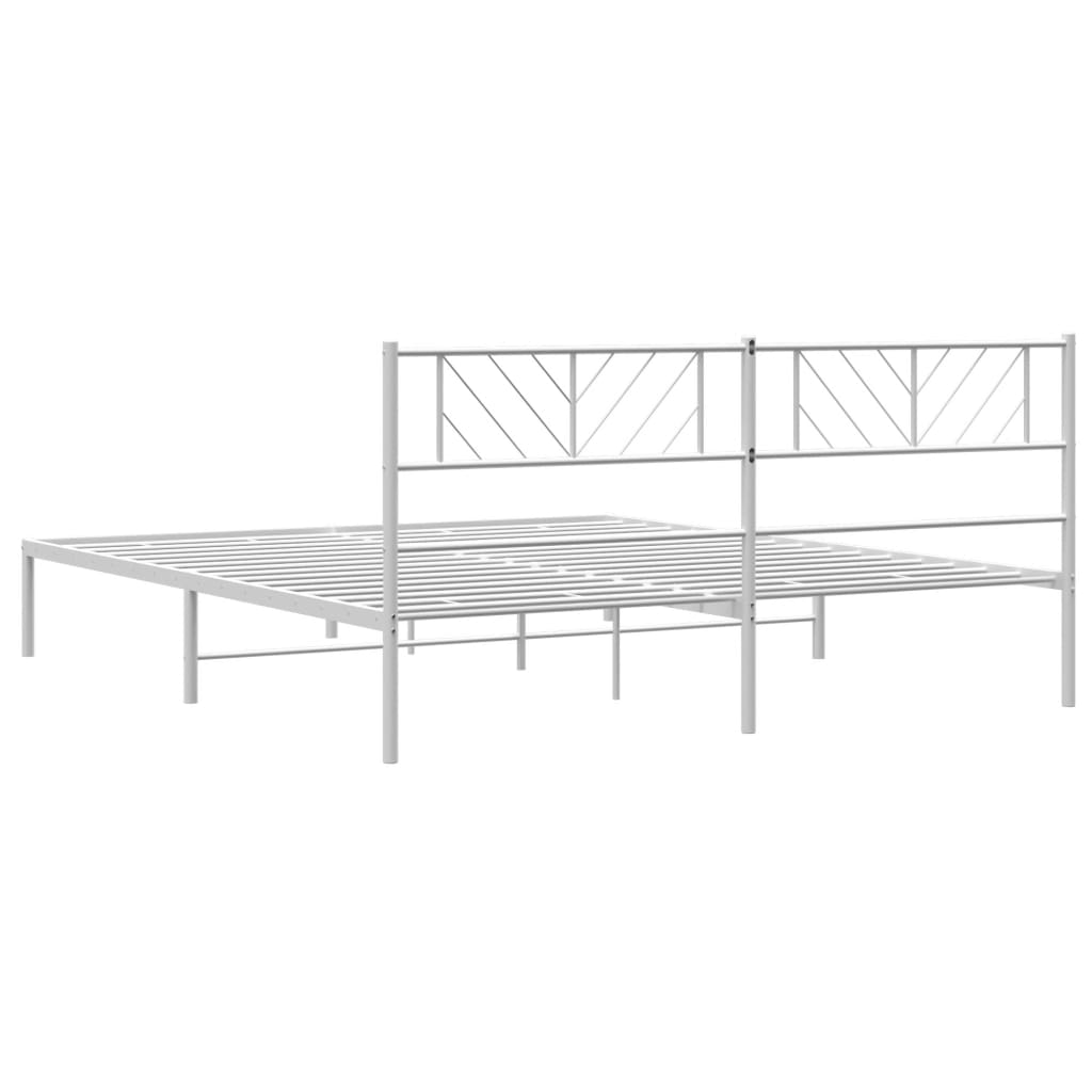 8721012190115_g_en_hd_5 vidaXL Metal Bed Frame without Mattress with Headboard White 183x203 cm King - Image 7