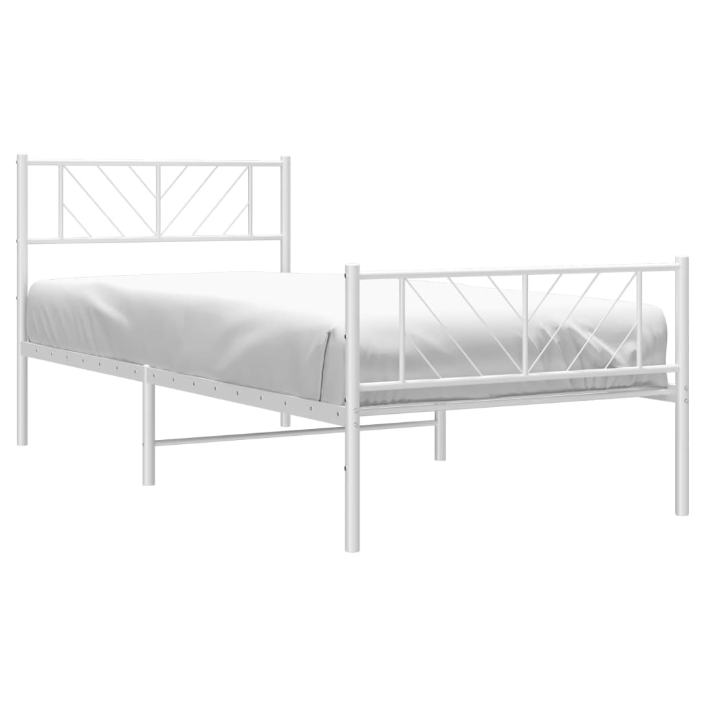 8721012190214_g_en_hd_1 vidaXL Metal Bed Frame without Mattress with Footboard White 107x203 cm King Single - Image 3
