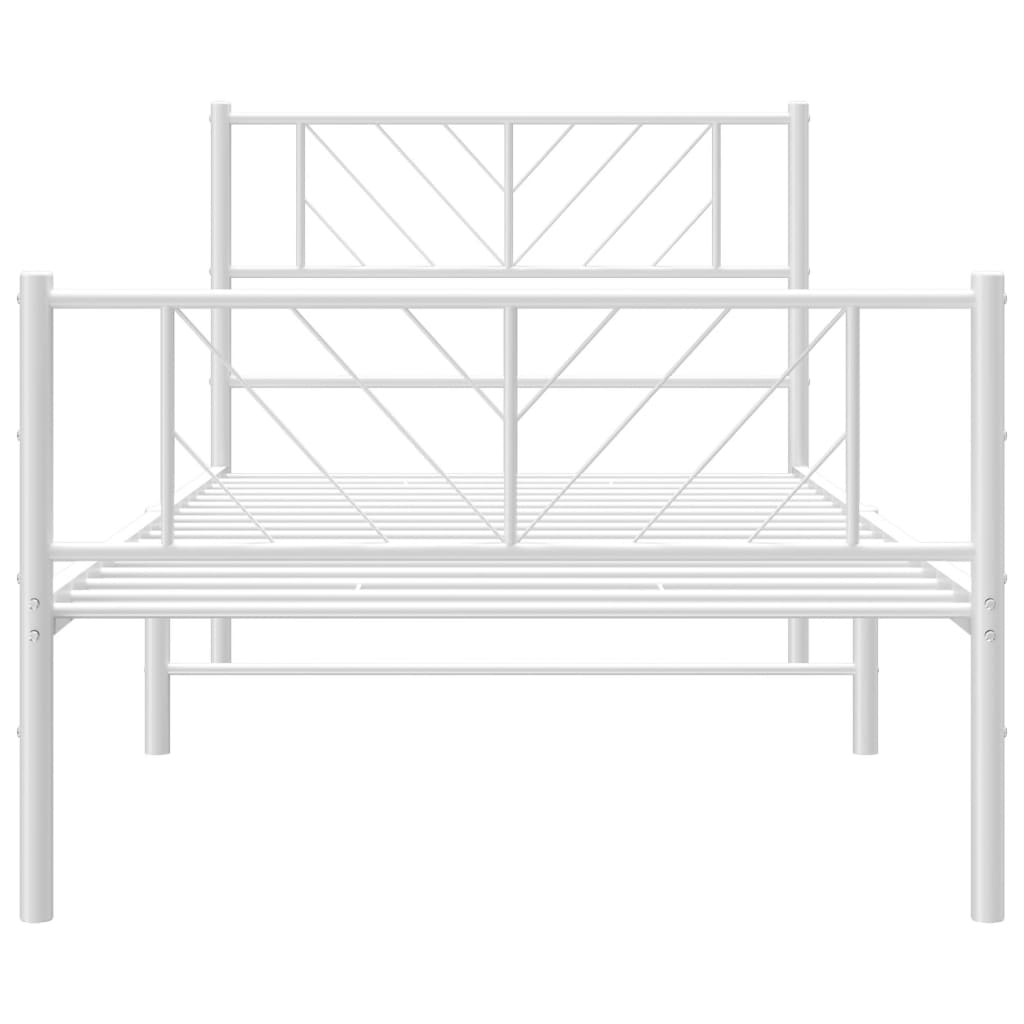 8721012190214_g_en_hd_3 vidaXL Metal Bed Frame without Mattress with Footboard White 107x203 cm King Single - Image 5