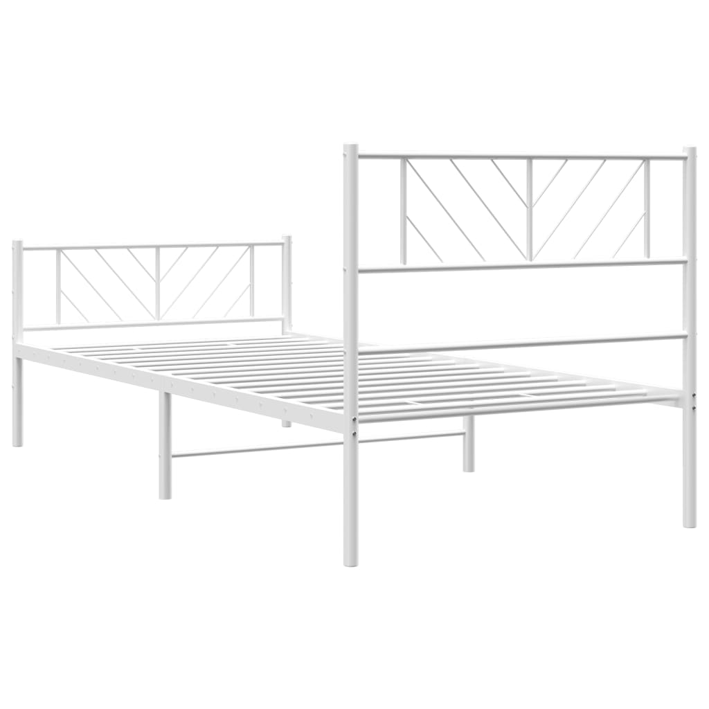 8721012190214_g_en_hd_5 vidaXL Metal Bed Frame without Mattress with Footboard White 107x203 cm King Single - Image 7