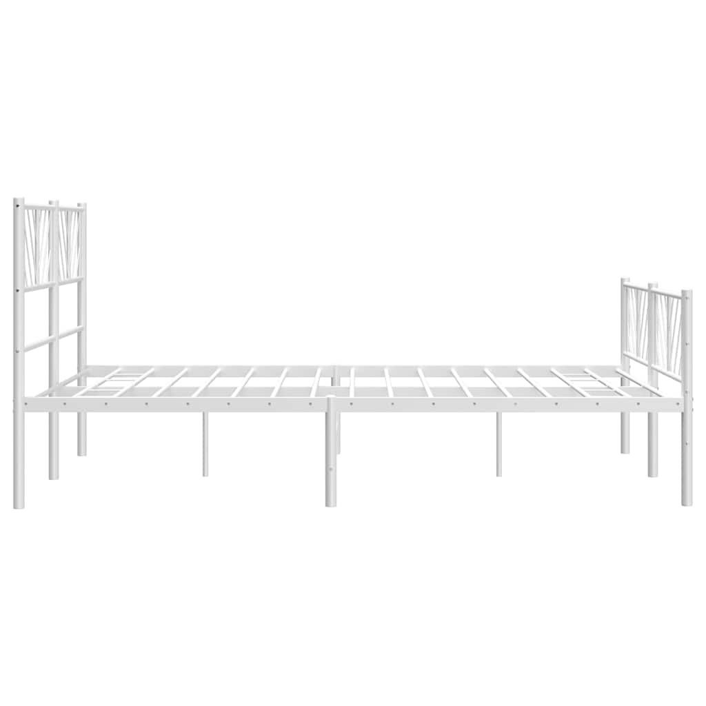 8721012190245_g_en_hd_5 vidaXL Metal Bed Frame without Mattress with Footboard White 135x190 cm - Image 7