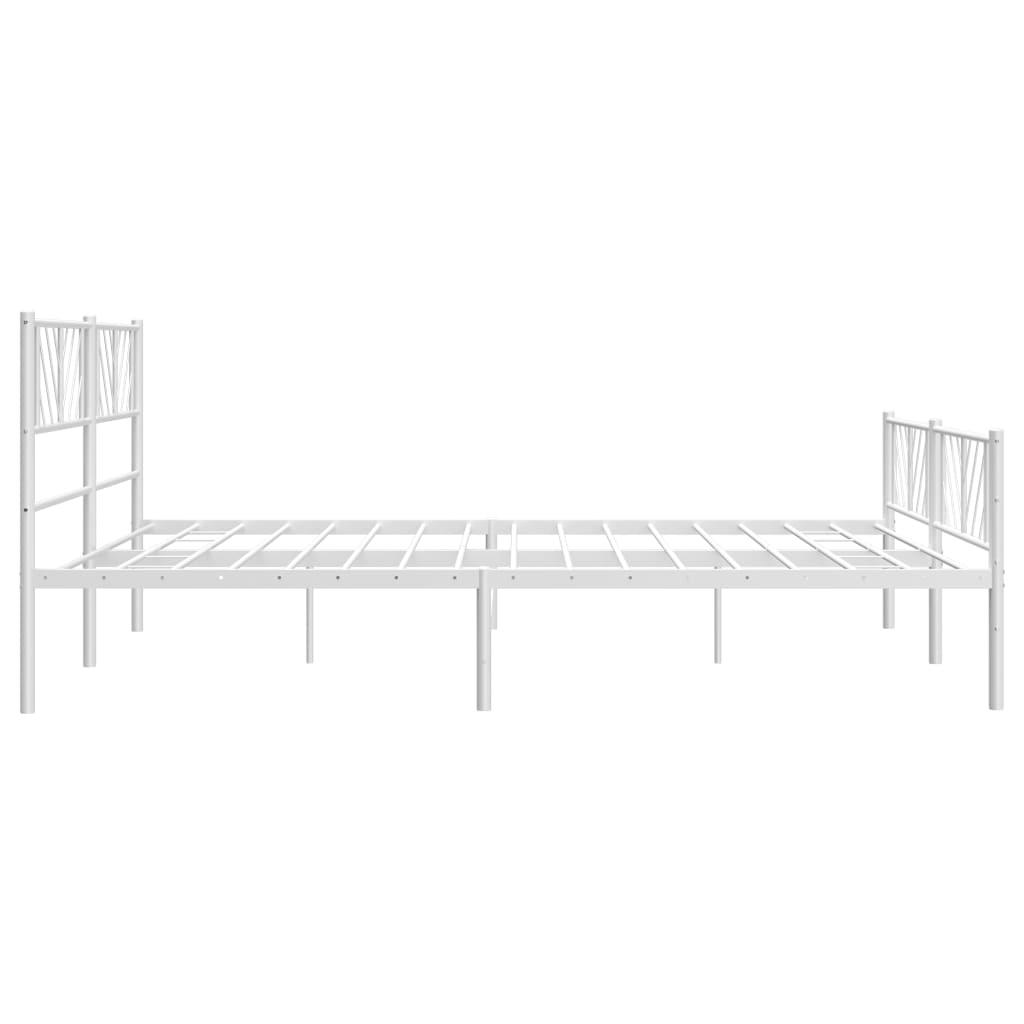 8721012190290_g_en_hd_4 vidaXL Metal Bed Frame without Mattress with Footboard White 183x203 cm King - Image 6