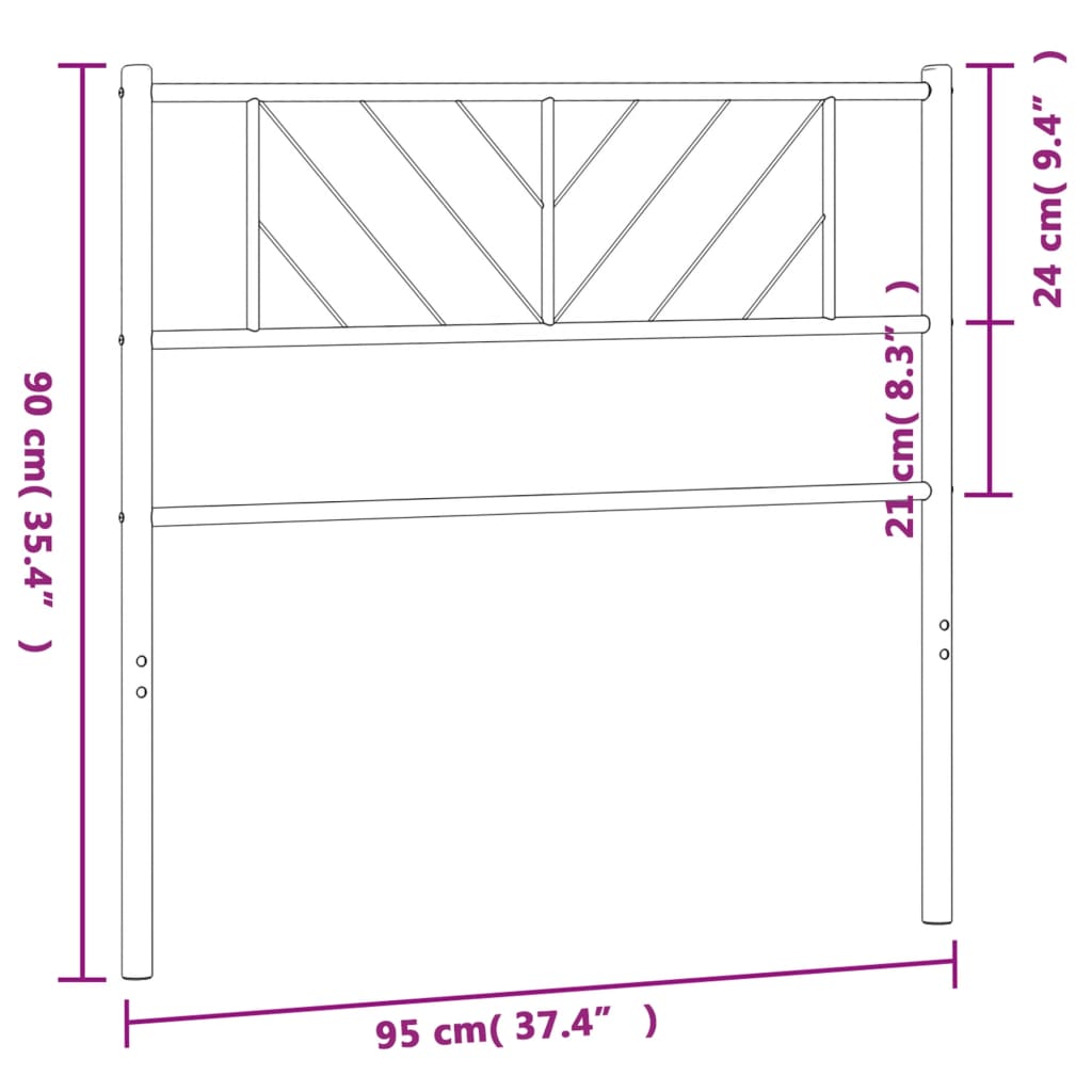 8721012190351_g_en_hd_4 vidaXL Metal Headboard White 90 cm - Image 6
