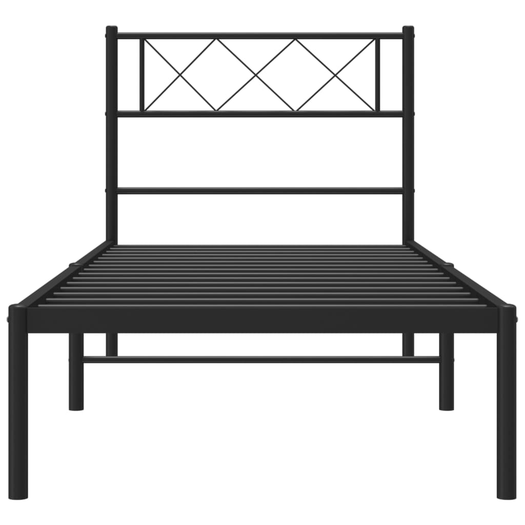 8721012190481_g_en_hd_2 vidaXL Metal Bed Frame without Mattress with Headboard Black 90x190 cm - Image 4