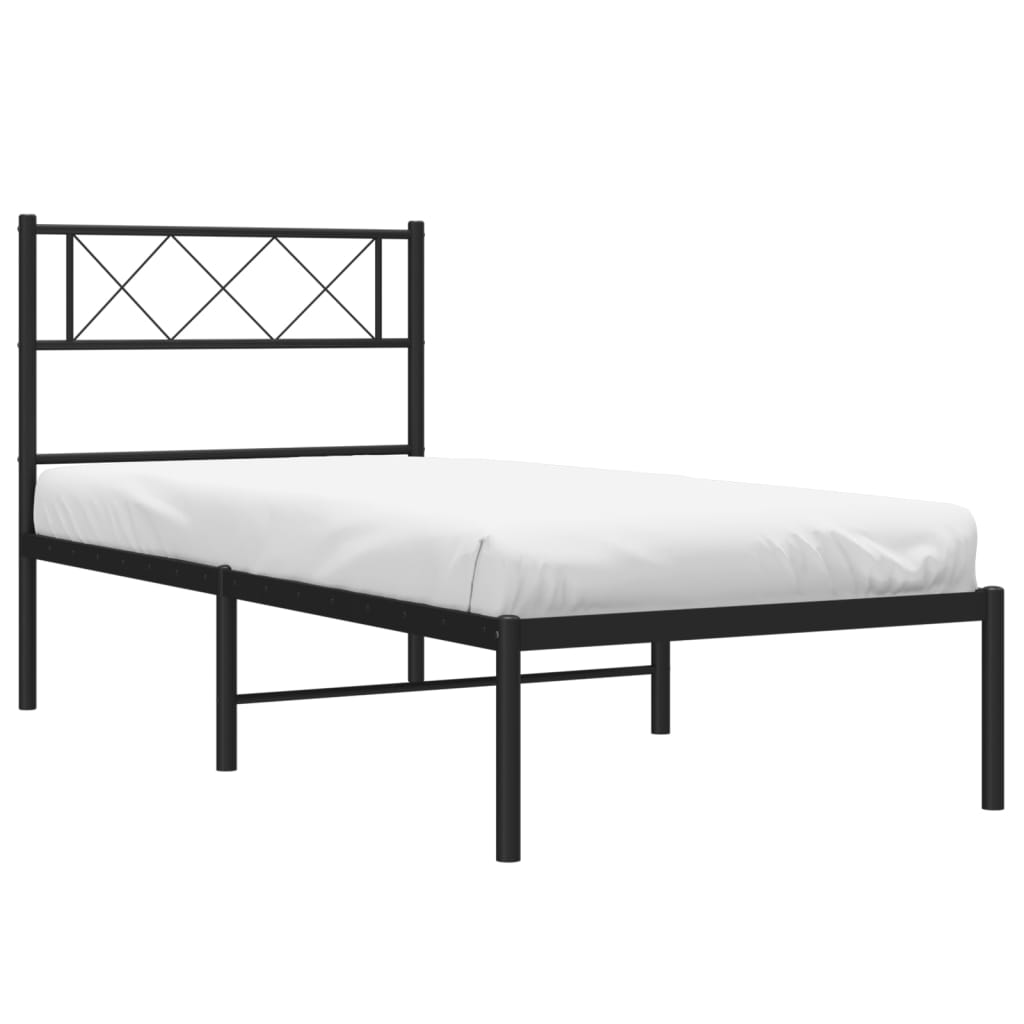 8721012190528_g_en_hd_1 vidaXL Metal Bed Frame without Mattress with Headboard Black 107x203 cm King Single - Image 3