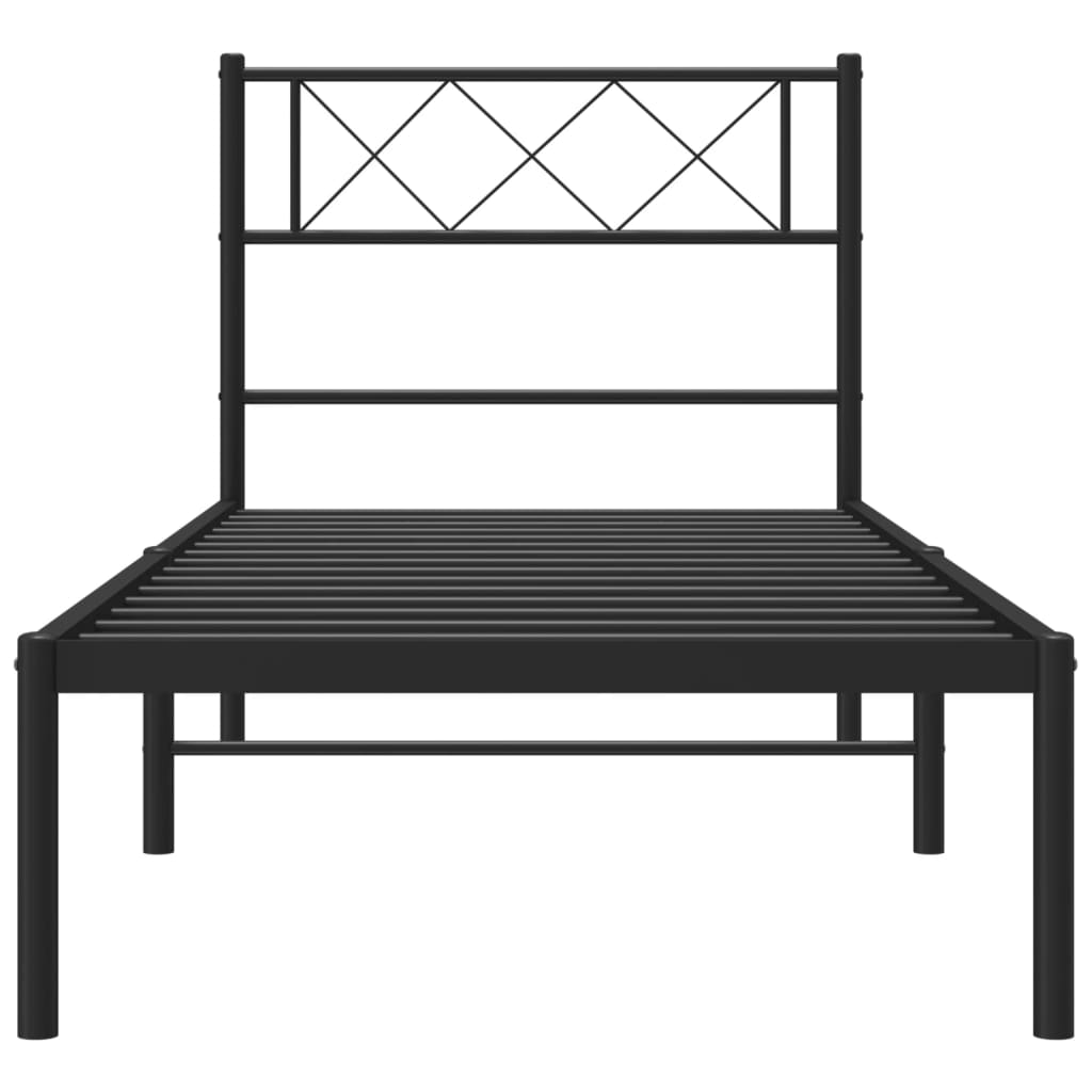 8721012190528_g_en_hd_2 vidaXL Metal Bed Frame without Mattress with Headboard Black 107x203 cm King Single - Image 4